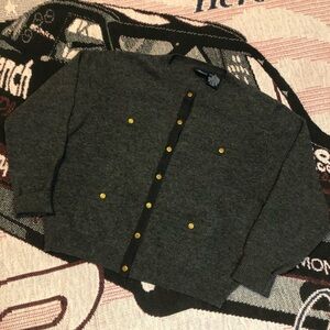Lambs wool Cardigan with Gold Button Accents